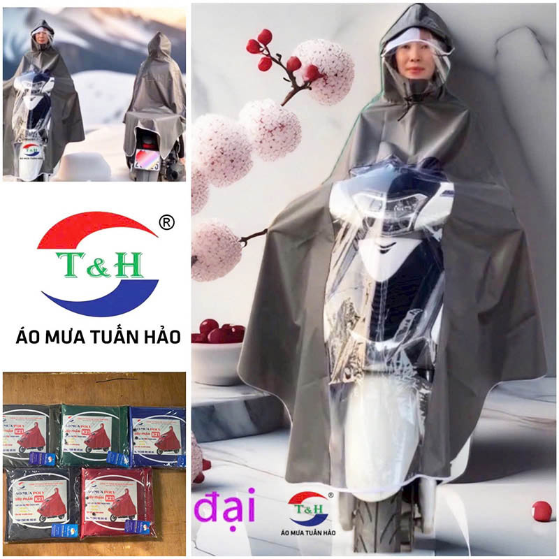 Áo mưa màu xám
